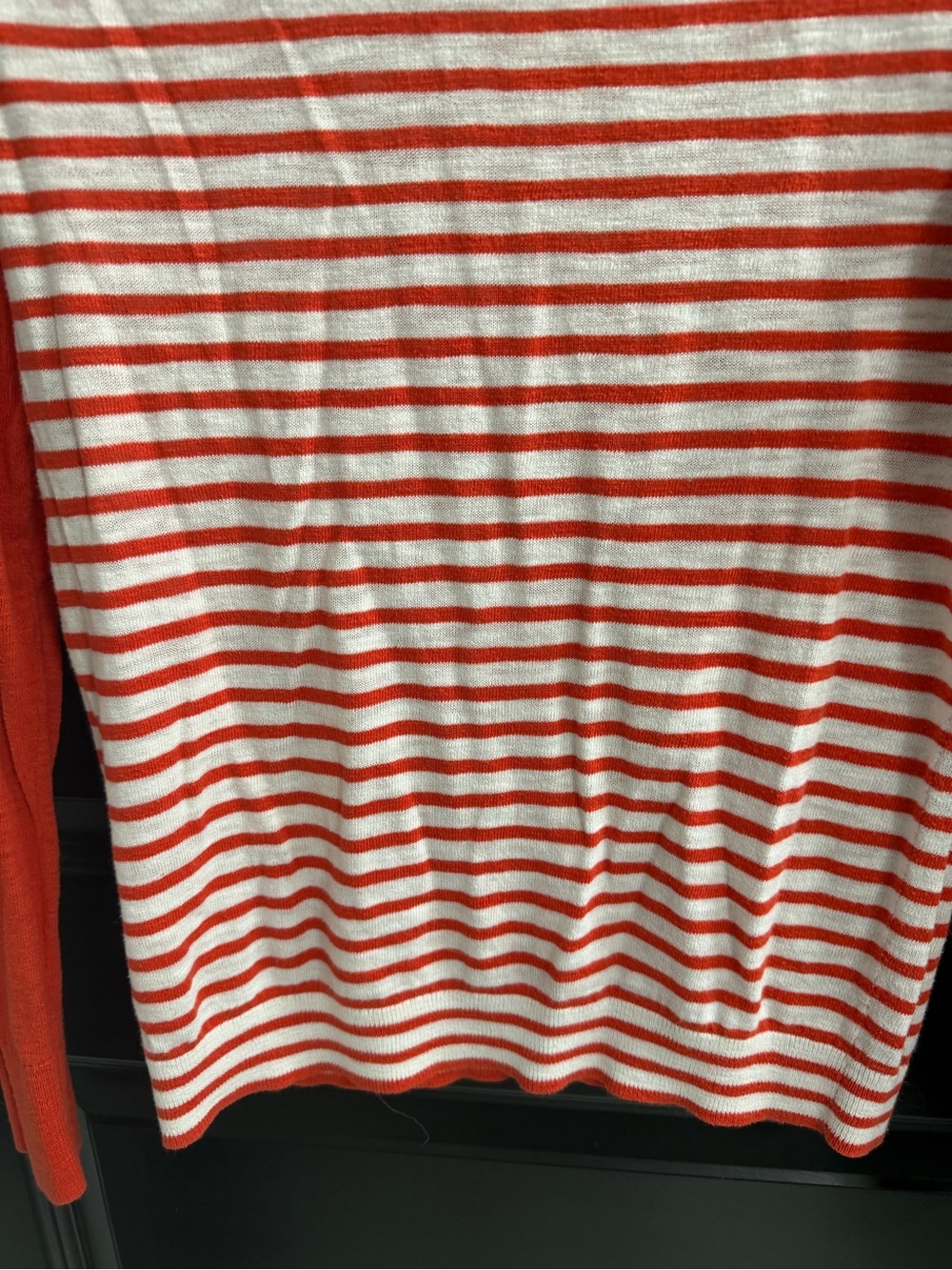 J.Crew Orange Ivory Striped Cotton Boatneck Sweater Size S - Picture 8 of 9